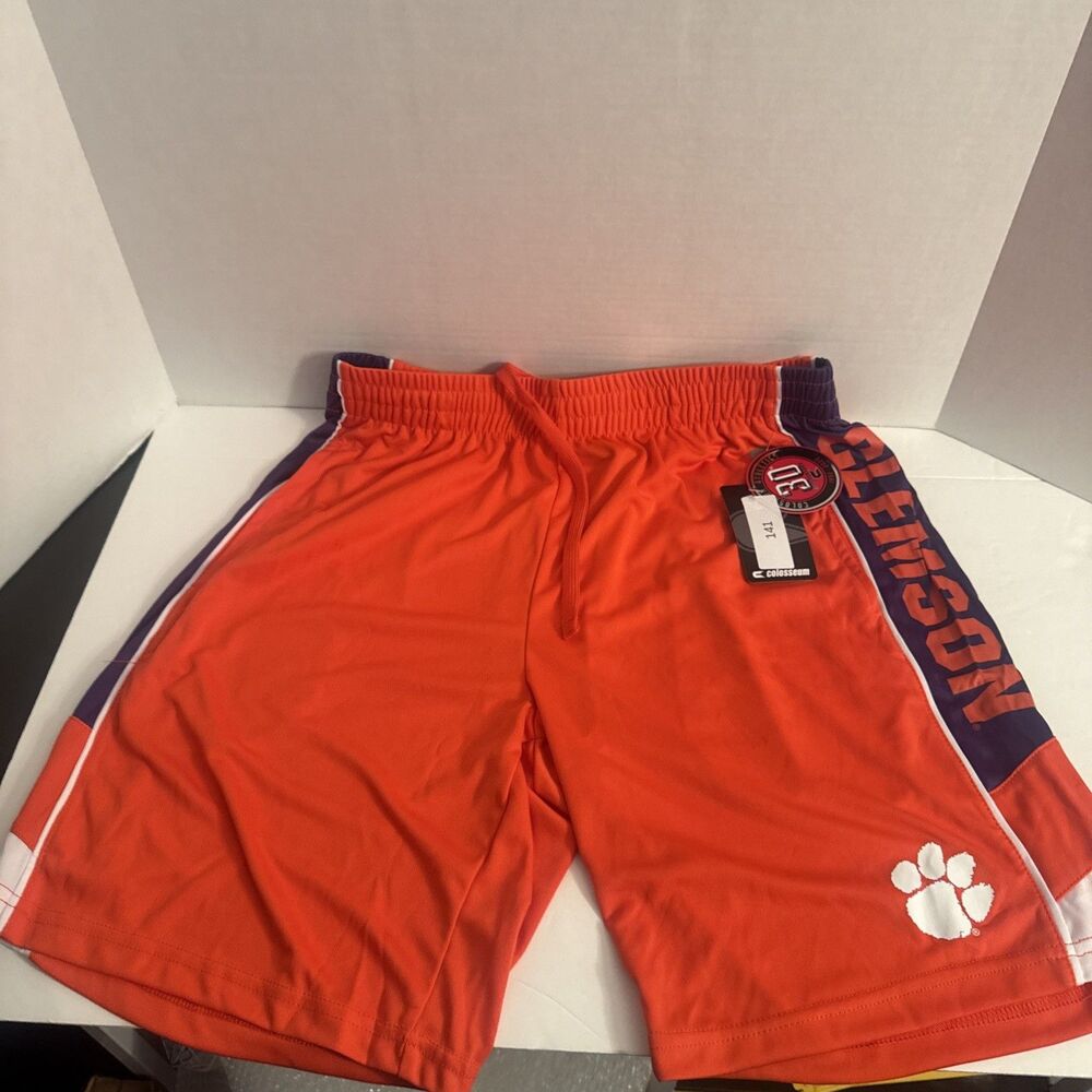 Clemson Tigers Men’s XL Shorts Colosseum Orange Purple Logo NWT